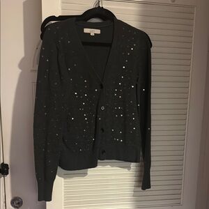 Women's Gray Sweater with Sequin Details